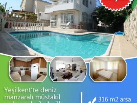 3 1 Villa With Sea View And Pool In Yeşilkent