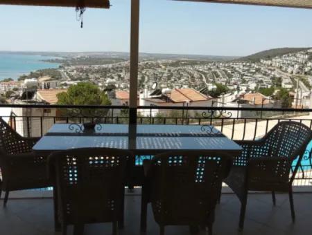 5 1 Fully Furnished Sea View Villa For Sale In Didim Akbükte