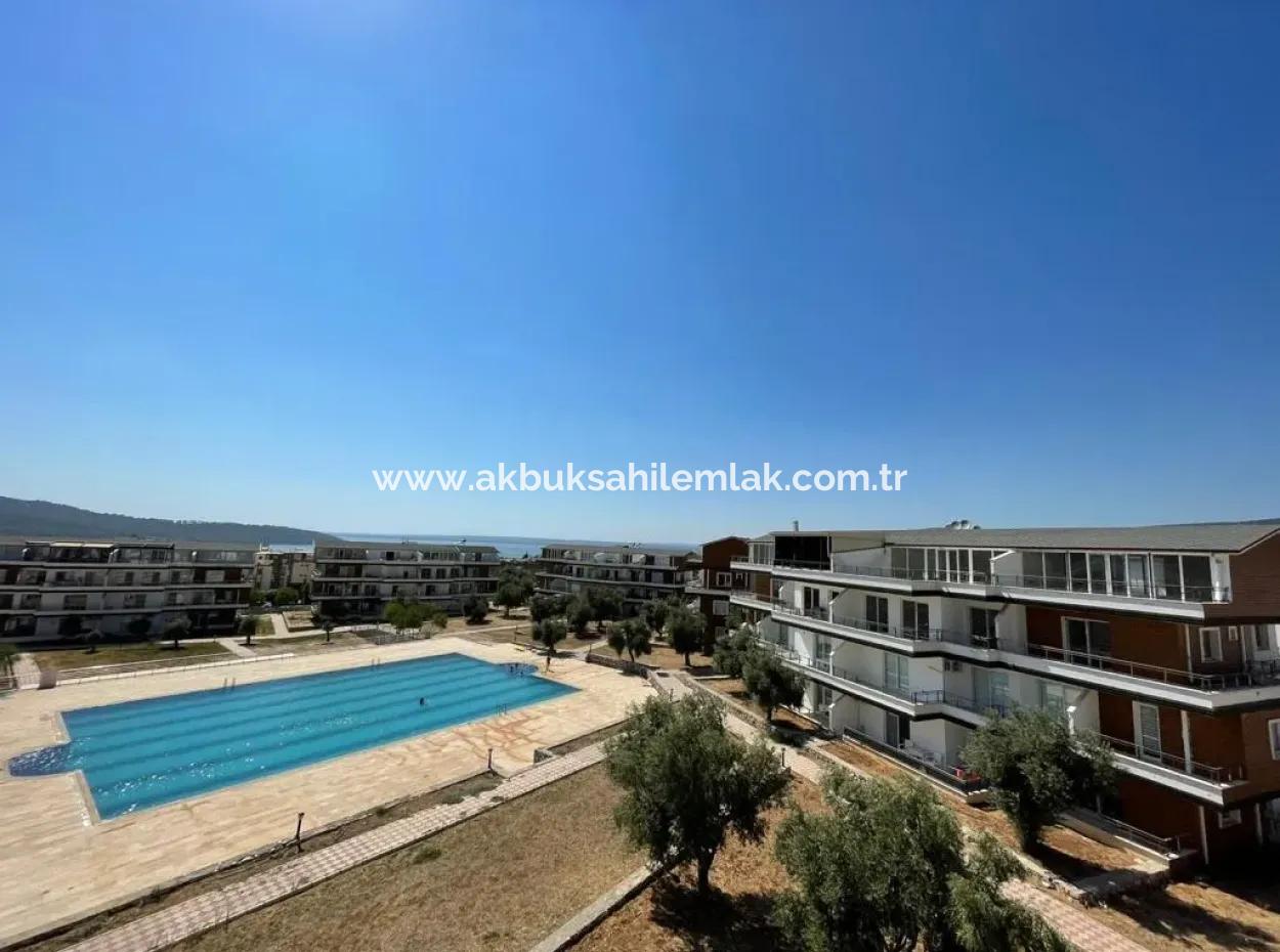 Akbük'te 3+1 Site İçerisinde, Eşyalı, Full Deniz Manzaralı Satılık Daire